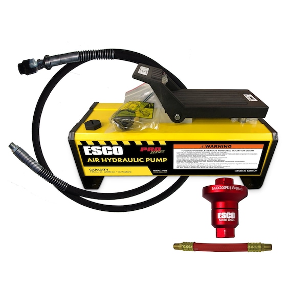 Esco Equipment 1/2 Gallon Air Hydraulic Pump With Hose and Coupler 10518C - main